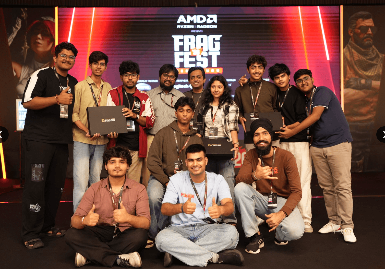 Winning team holding certificates at the Agent Arena hackathon in Bangalore.